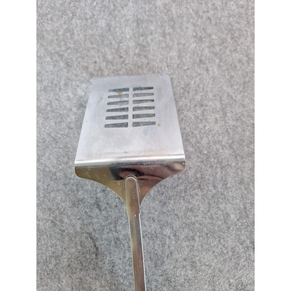 Vintage EKCO Slotted Spatula Plastic Handle Chrome Tomatoes Vegetables Retro